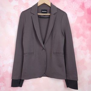 Betabrand Transcendent Blazer Jacket Charcoal Grey Stretch Size Medium
